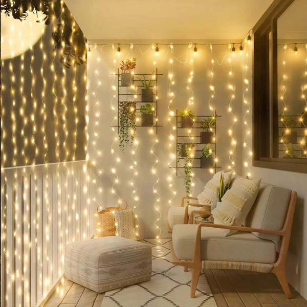 Cortina de LED Decoração com Controle Bivolt