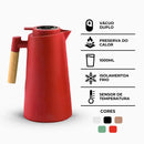 Garrafa Térmica com Termômetro 1L Vermelho