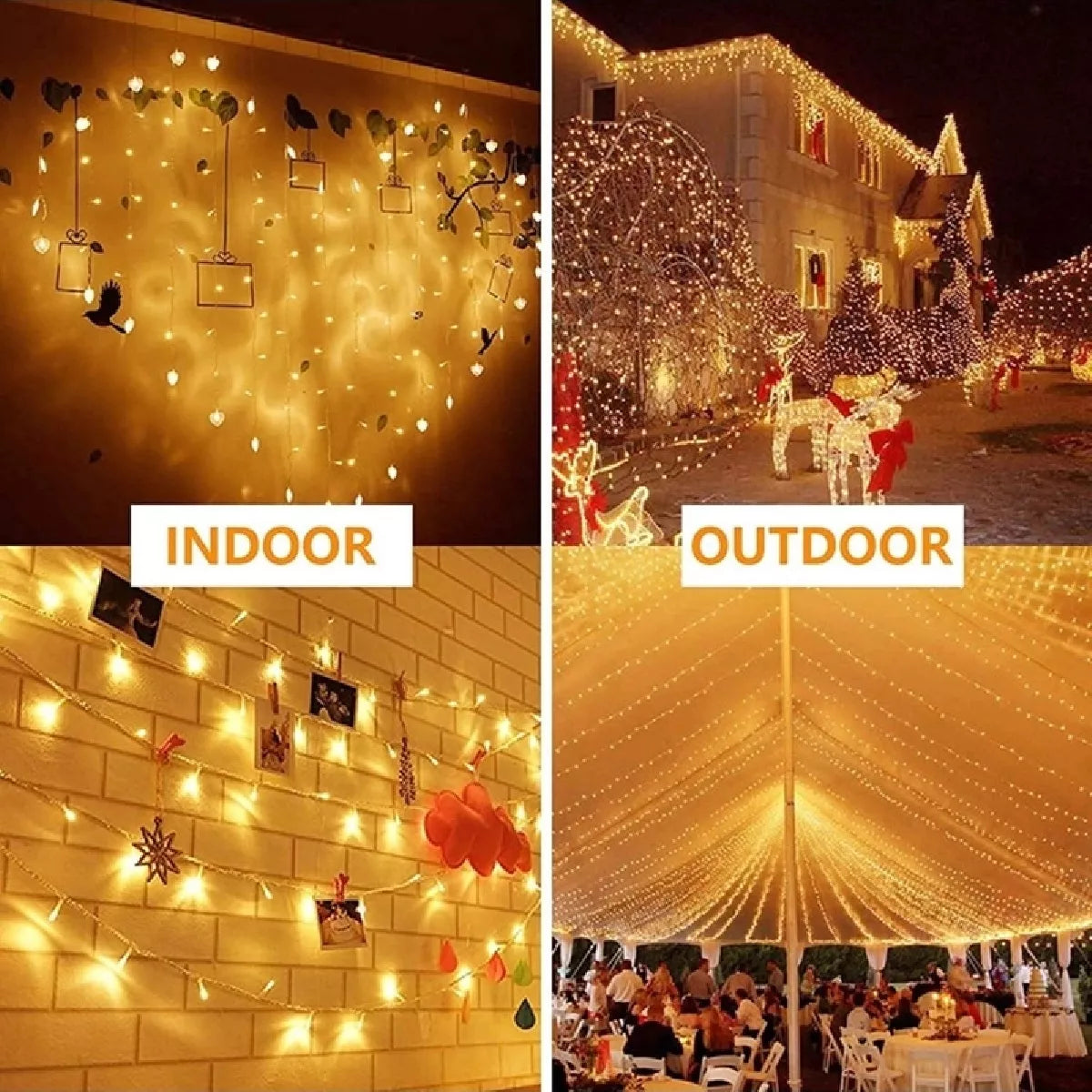 Cortina de LED Decoração com Controle Bivolt