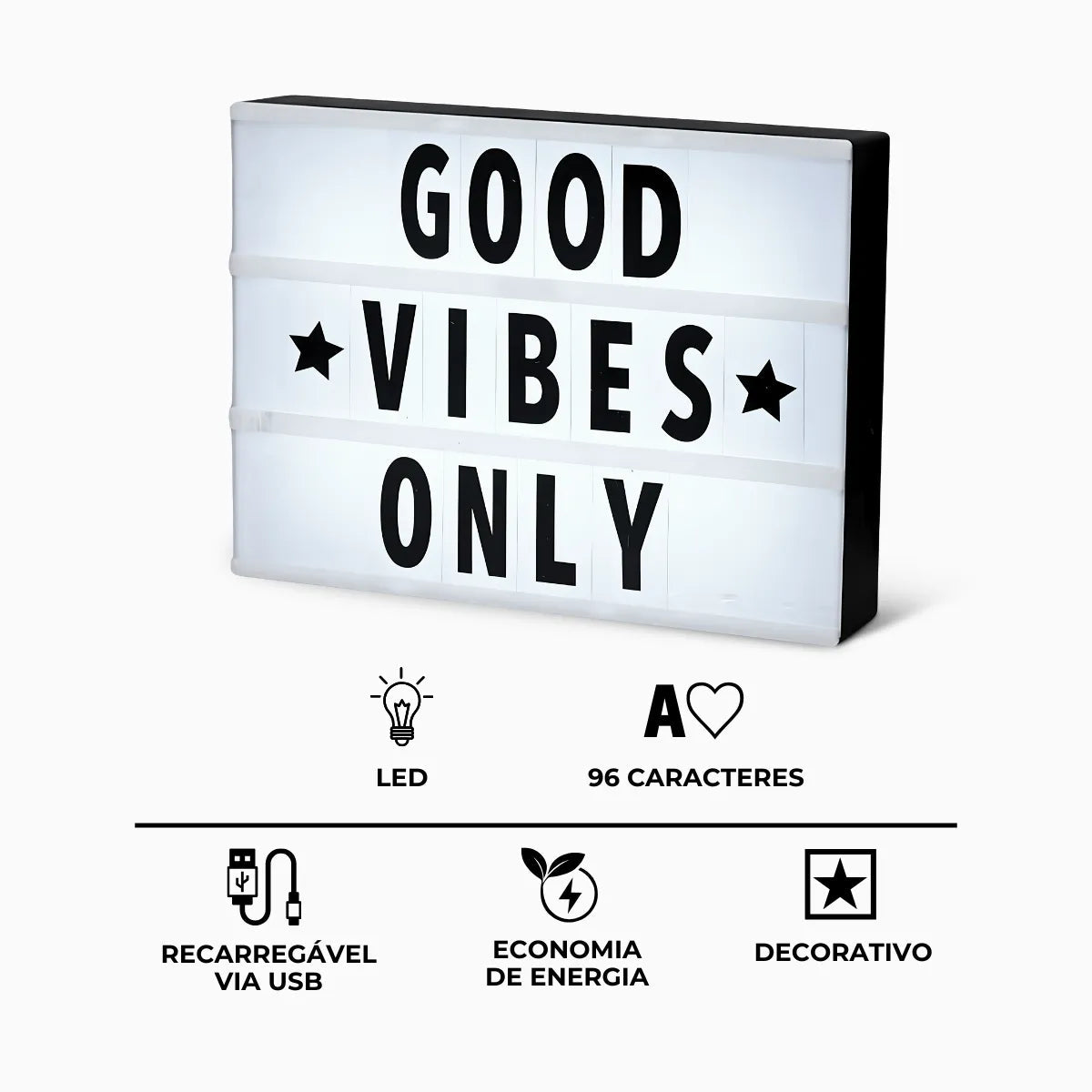 Luminária Criativa de Recados Quadro Iluminado