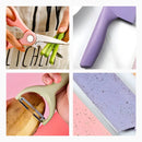 Kit Facas Aço Inoxidável Colorido Multifuncional 6 peças