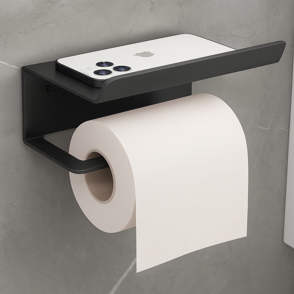 Suporte Papel Higiênico Premium Apoio para Objetos