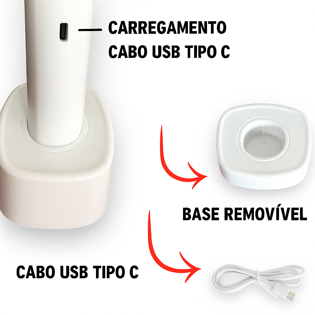 Raquete Elétrica Mata Insetos Recarregável LED
