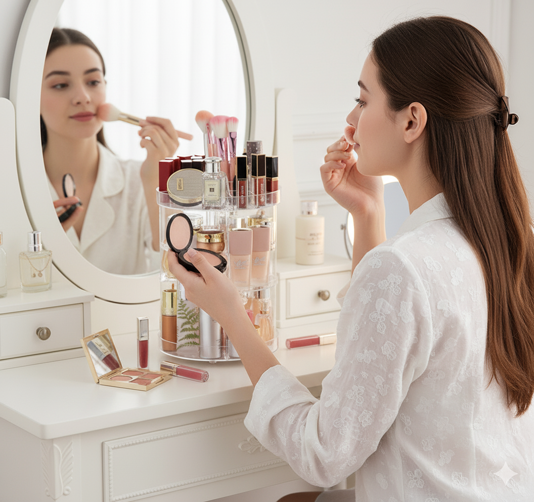 Organizador Giratório Maquiagem Cosméticos 360 Acrílico