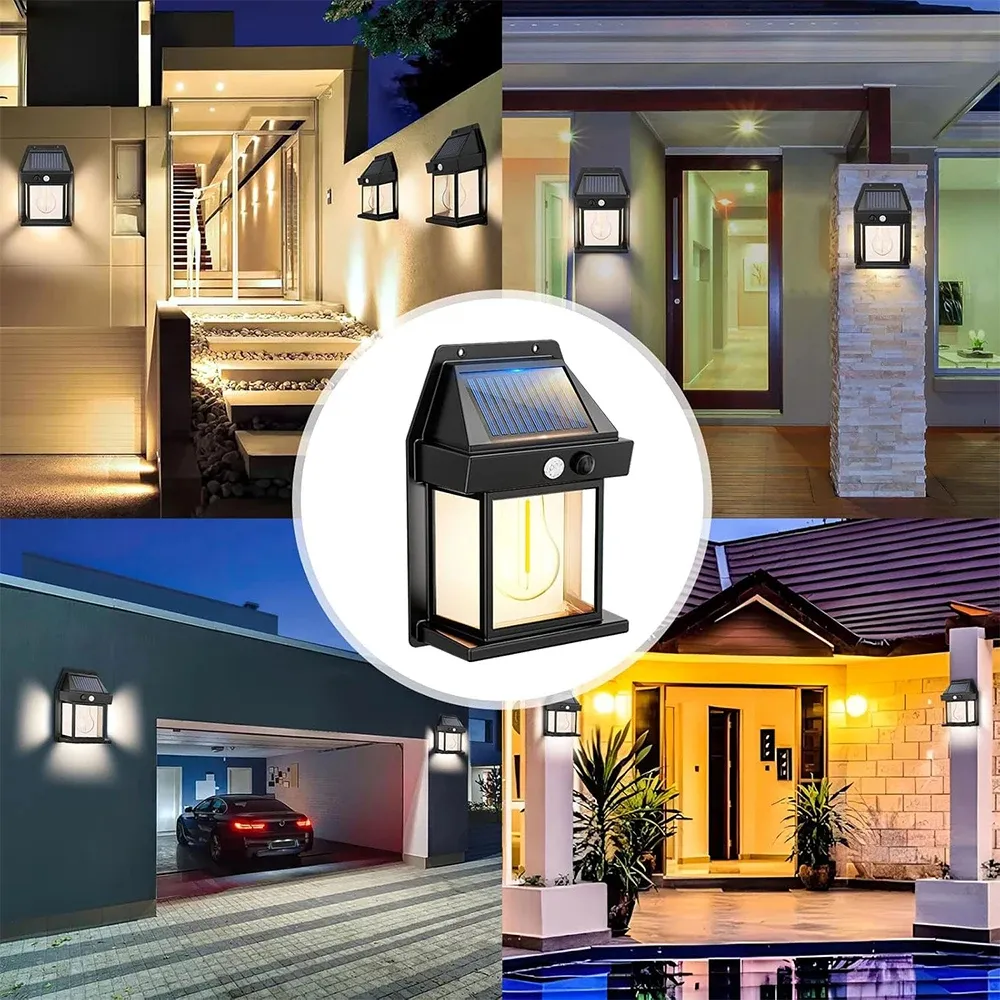 Lâmpada de Parede Solar com Sensor