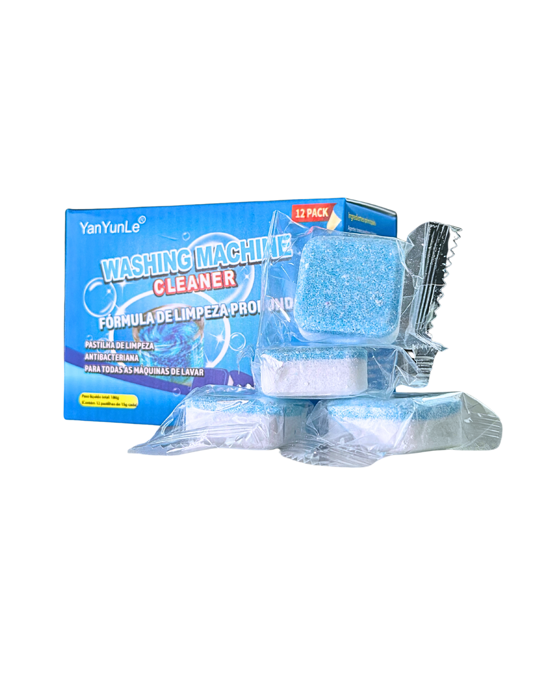 Kit Pastilhas Limpeza Máquina de Lavar 12 unidades