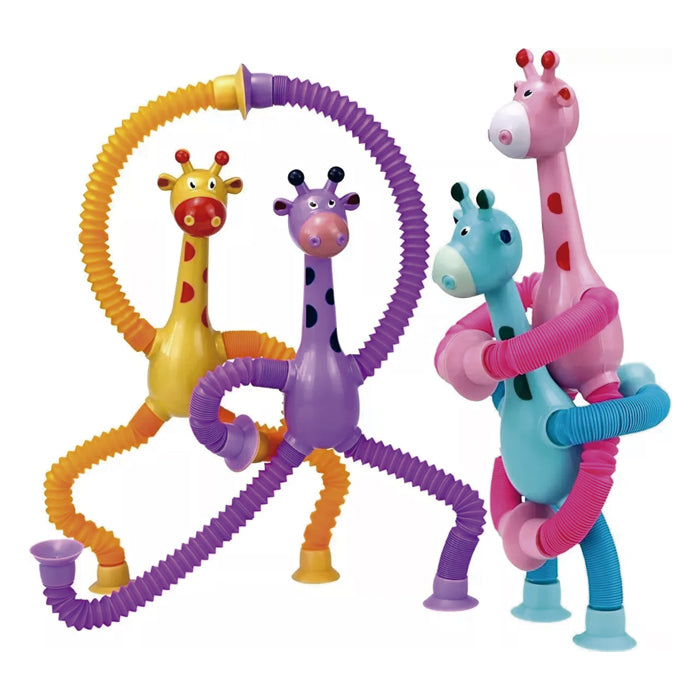 Kit Girafas Articuladas Estica e Brilha Ventosa com 4 unidades