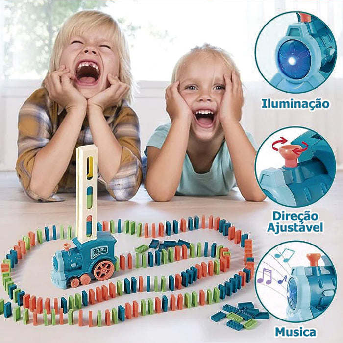 Trem Automático Empilha Dominó Montessori