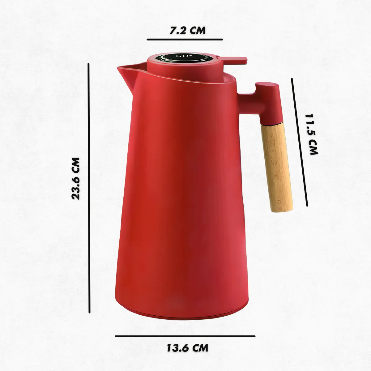 Garrafa Térmica com Termômetro 1L Vermelho